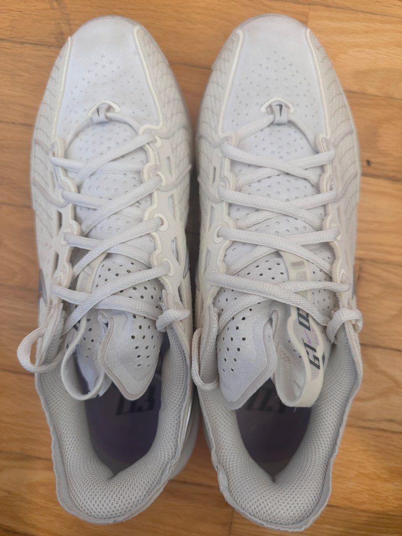 Nike Air Zoom GT Cut 3 Silver White US9.5 (Category: Racket & Ball Sports) located in Singapore. Submitted by hepdhxks (Listing ID 1453341941, Image 2). Description: 9/10 condition 100% Authentic Lightly worn No box No sole separation Cushioning and traction in excellent condition Clean and well maintained Meetup preferred Slightly negotiable for serious buyers.