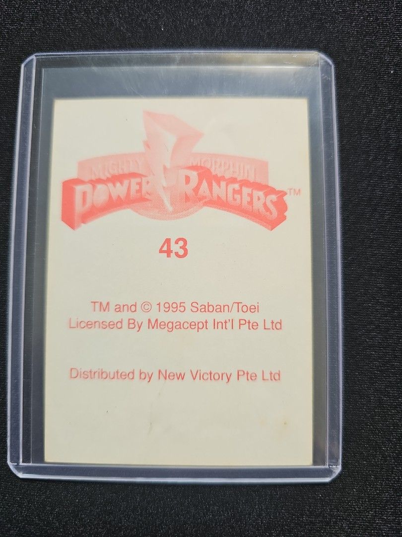 Power ranger Card! (Category: Raw Cards) located in Singapore. Submitted by lucifer_miro (Listing ID 1453289596, Image 5). Description: - Power Ranger Card from 1995! - $5 Each only! (SALE) Take all for $12! Meet up & Cash/Paynow - Jurong East Mrt - Buona Vista Mrt - One north Mrt - Outram Mrt (Depend).