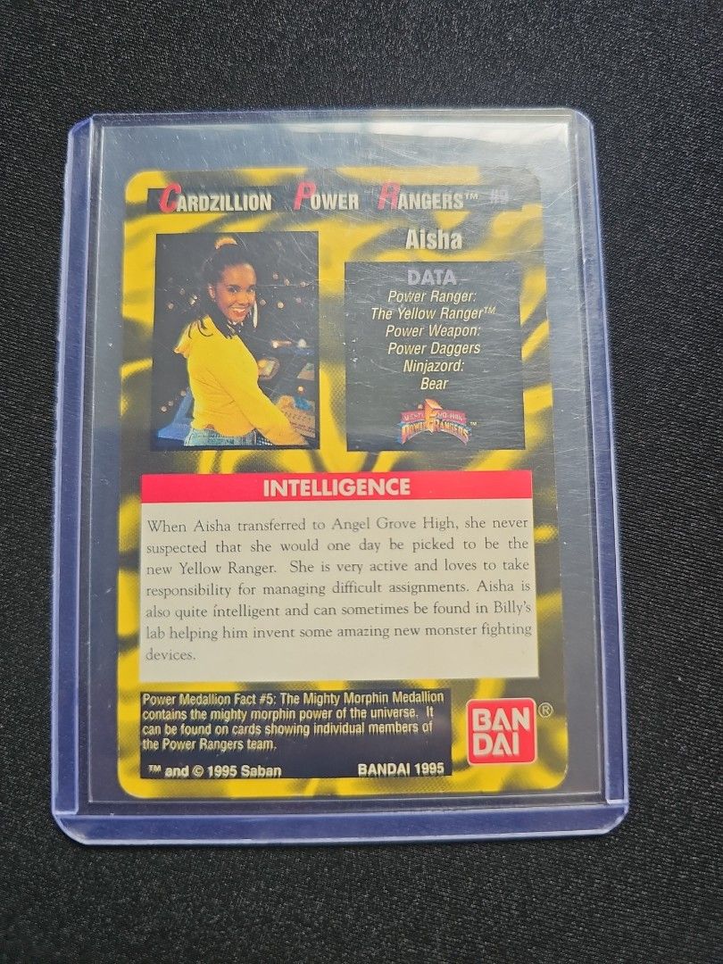 Power ranger Card! (Category: Raw Cards) located in Singapore. Submitted by lucifer_miro (Listing ID 1453289596, Image 7). Description: - Power Ranger Card from 1995! - $5 Each only! (SALE) Take all for $12! Meet up & Cash/Paynow - Jurong East Mrt - Buona Vista Mrt - One north Mrt - Outram Mrt (Depend).