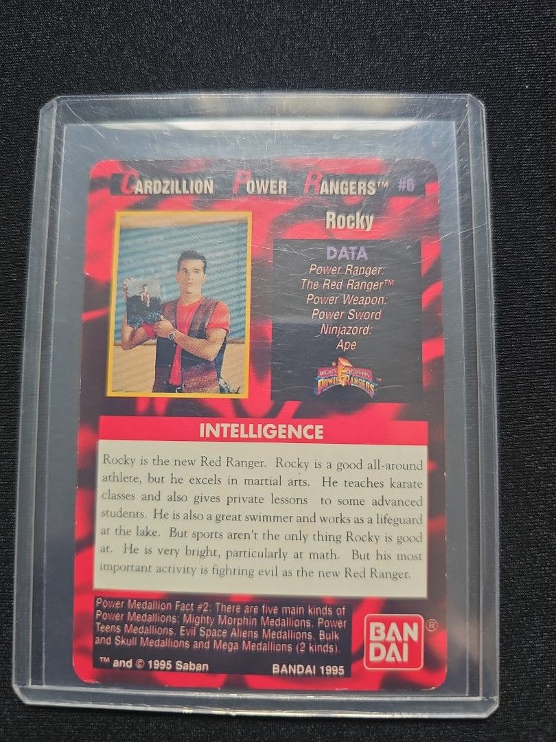 Power ranger Card! (Category: Raw Cards) located in Singapore. Submitted by lucifer_miro (Listing ID 1453289596, Image 3). Description: - Power Ranger Card from 1995! - $5 Each only! (SALE) Take all for $12! Meet up & Cash/Paynow - Jurong East Mrt - Buona Vista Mrt - One north Mrt - Outram Mrt (Depend).