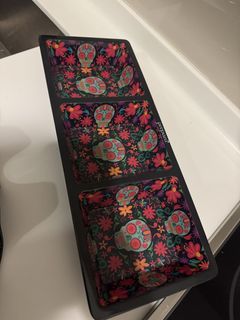 Prepara Day of the Dead taco topping tray and spoons