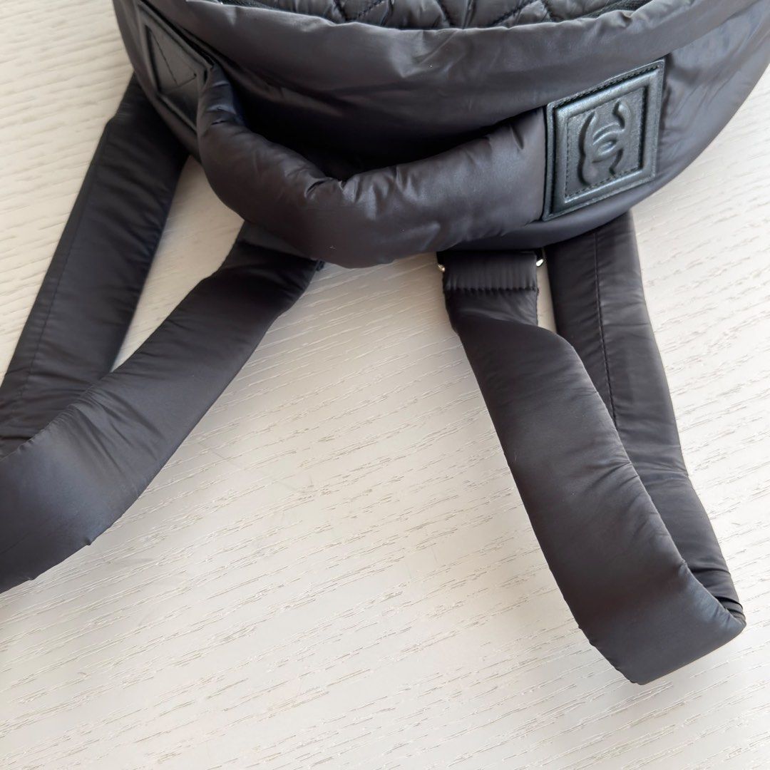Chanel Coco Cocoon Backpack Small Quilted nylon Black Silver hardware (Category: Bags & Wallets) located in Singapore. Submitted by yasfinds (Listing ID 1456460908, Image 11). Description: Chanel Coco Cocoon Backpack Excellent condition Small L28 H35 D11cm Quilted nylon Black Silver hardware Series 20 (year 2014-2015) Comes with dust bag only F1708 Whats App: Kai @ +65 98263475.