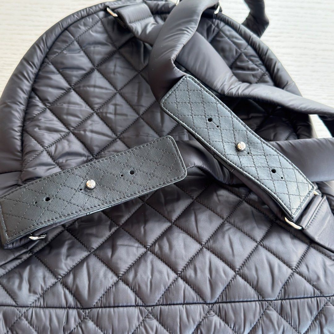 Chanel Coco Cocoon Backpack Small Quilted nylon Black Silver hardware (Category: Bags & Wallets) located in Singapore. Submitted by yasfinds (Listing ID 1456460908, Image 10). Description: Chanel Coco Cocoon Backpack Excellent condition Small L28 H35 D11cm Quilted nylon Black Silver hardware Series 20 (year 2014-2015) Comes with dust bag only F1708 Whats App: Kai @ +65 98263475.
