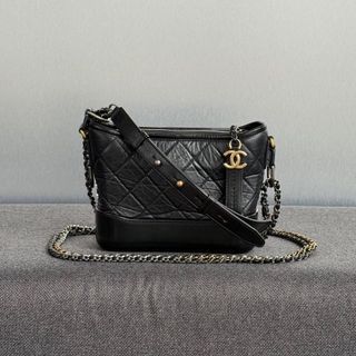 Chanel Gabrielle Bag Small Black Matte Gold and Ruthenium Hardware