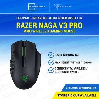 (FREE DELIVERY) Razer Naga V3 Pro MMO Wireless Gaming Mouse with Swappable Side Plates