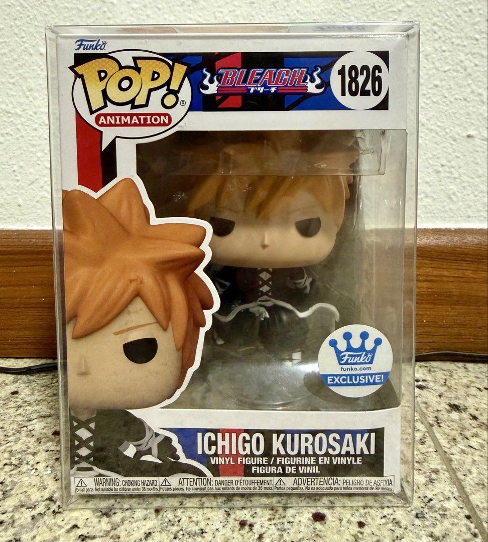 Funko Pop! Ichigo Kurosaki #1826 (Category: Toy Figures) located in Singapore. Submitted by logdydx (Listing ID 1456737566, Image 1). Description: ❗️Comes with free protector❗️ .