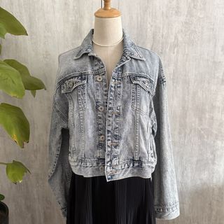 Blue denim jacket with a vintage vibe  #denim