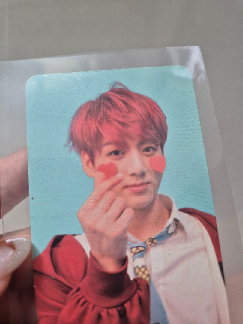 BTS Love Yourself Jungkook Official Photocard (Category: Other Merchandise) located in Singapore. Submitted by bellallama (Listing ID 1456814366, Image 3). Description: manufacturing defect seen in slide 3 & 4.