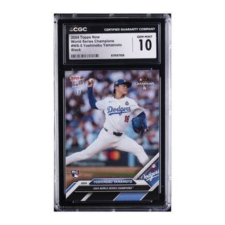 CGC 10 Gem Mint Yoshinobu Yamamoto Dodgers RC Rookie WS-5 Black /99 2024 Topps Now World Series Champions card