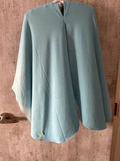 Preloved Blue & White Semi Instant Hijab