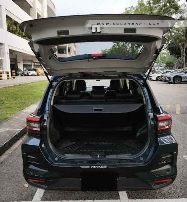 Toyota Raize 1.2 X (A) (Category: Used Cars) located in Singapore. Submitted by carzworld.pteltd (Listing ID 1456864519, Image 9). Description: Viewing Strictly By Appointment Only! Low Interest Rate & Flexible Bank / In House Loan Available All Trade-In Are Welcome Message to: 💬96437773 Features 1,196 cc 3-cylinder petrol engine paired with a smooth CVT, pushing 85-86 bhp and 113 Nm of torque via front-wheel drive. Accessories 16" BBS sports ri