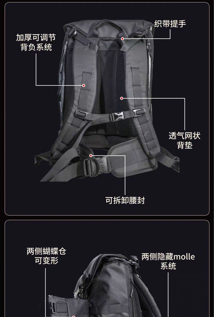 28L Functional Multi-Purpose Backpack / Laptop Travel Gym Bag (Category: Backpacks) located in Singapore. Submitted by christinazeng39 (Listing ID 1456991850, Image 7). Description: Very well-made and highly functional 28L multi-purpose backpack, suitable for work, gym, travel, commuting, outdoor activities and everyday use. Made with durable Cordura / coated nylon material, with a structured design and plenty of storage and organisation options.