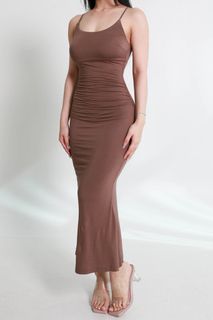 Carrislabelle Ariel V Back Mermaid Dress (Dark Taupe)