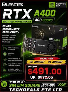 Limited Time Offer !!! | LEADTEK NVIDIA RTX A400 4GB 