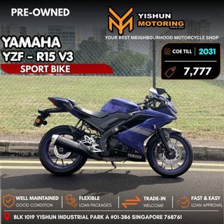 PRE OWNED YAMAHA YZF R15 V3 ( USED UNIT YAMAHA R15 V3 ) YAMAHA | YZF R15 | R15 V3 | SPORT BIKE | CLASS 2B | 155 CC | COE 2031
