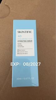 SKINTIFIC4D HYALURONIC ACID HYDRATING SERUM Peptides Ceramides Thermal Water  Deep Hydration Smooths Skin Texture Maintains Skin Barrier  EXP:08/2027  20ml