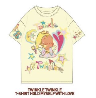 [1 Pc Only!] Incl Free 🚚 Brand New Authentic POPMart Twinkle Twinkle Tee T Shirt - Hold Myself with Love - Thailand Exclusive- Free Size