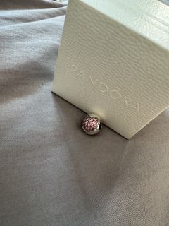 Pandora Heart Charm with Pink Stones