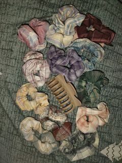Scrunchie hair tie hair band and hair clip bundle
