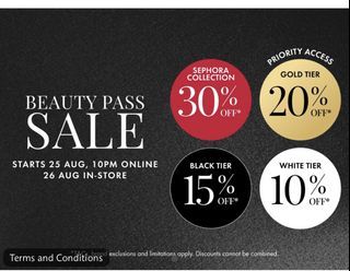 Sephora Gold 20% Sale Beauty Pass Priority