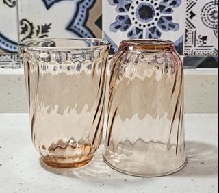 Vintage Pink Swirl Pattern Glass