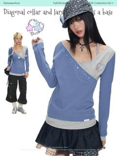 y2k v cut long sleeve