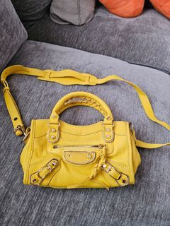 Balenciaga Yellow Leather Classic City Mini Bag