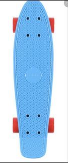 Blue Penny Board Skateboard with Red Wheels