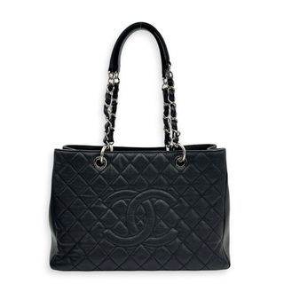 Chanel GST Tote Bag Black in Caviar Leather, Silver hardware