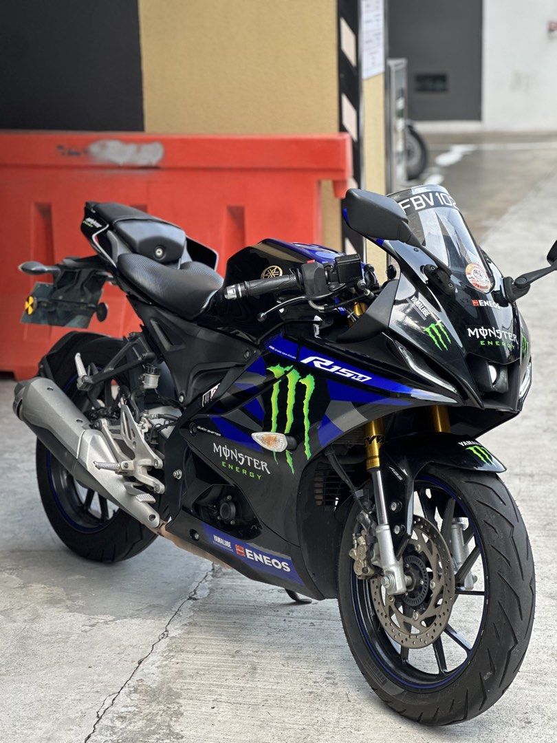 CHEAPEST YAMAHA R15M V4 COE 2033 | R15V2 R15V3 CBR150 2B SPORTS BIKE (Category: Class 2B) located in Singapore. Submitted by creation.motorworld (Listing ID 1457476975, Image 2). Description: PRE OWNED BIKE $11,500 YAMAHA R15M V4 COE MAY 2033 (Renewable) Mileage 44,000km ++ Original Mileage. Full Stock. Wear & Tear Replaced. Lowest Depreciation. New Tyres. Great Paintwork. Full Serviced. Plastic Parts Condition Tip Top ! 💯% transparency to provi