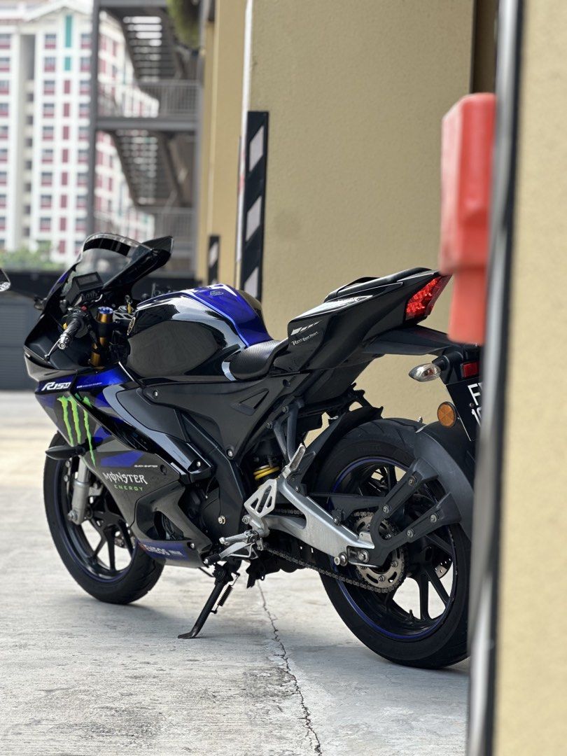 CHEAPEST YAMAHA R15M V4 COE 2033 | R15V2 R15V3 CBR150 2B SPORTS BIKE (Category: Class 2B) located in Singapore. Submitted by creation.motorworld (Listing ID 1457476975, Image 3). Description: PRE OWNED BIKE $11,500 YAMAHA R15M V4 COE MAY 2033 (Renewable) Mileage 44,000km ++ Original Mileage. Full Stock. Wear & Tear Replaced. Lowest Depreciation. New Tyres. Great Paintwork. Full Serviced. Plastic Parts Condition Tip Top ! 💯% transparency to provi