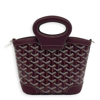 Goyard Beluga Mini Burgundy Top Handle Bag in Coated Canvas, Silver hardware