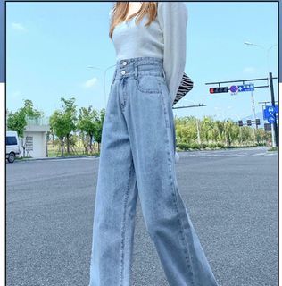Light Wash High Waisted Wide Leg Jeans
