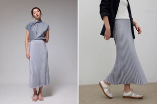 Love Bonito LB Elastic Pleated High Waist A-line Midaxi Skirt Wisteria