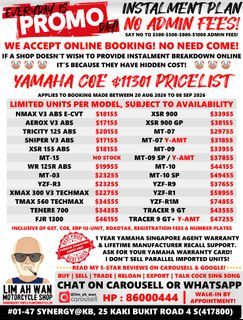 NEW YAMAHA PRICE LIST