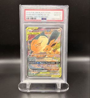 PSA 10 Snorlax & Eevee GX Tag Team Promo SM169 card