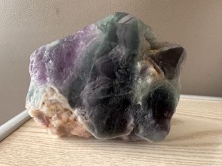 Raw rainbow fluorite crystal color spectrum display collection