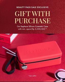 Sephora Gold member Red Silicone Cosmetic Case Gift With Purchase