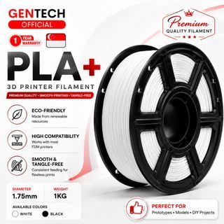 (SG) GENTECH PLA+ High Toughness 3D Printer Filament Strong Durable Precision Printing Low Warping Easy to Print Dimensional Accuracy FDM Compatible