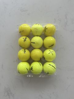 Yellow Mixed Brand Golf Balls in Lightly Used Condition (Pack of 12)