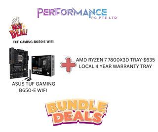 ASUS TUF GAMING B650-E WIFI + AMD RYZEN 7 7800X3D TRAY LOCAL 4 YEAR WARRANTY TRAY