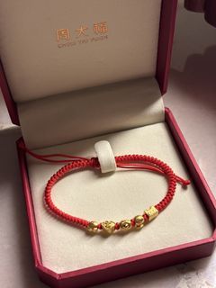 CHOW TAI FOOK 周大福 999 Pure Gold Charm with Adjustable Bracelet - Token of Friendship Bracelet R28757