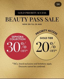 [Help You Buy] Sephora Beauty Pass Sale Gold Member 20%~50% OFF!