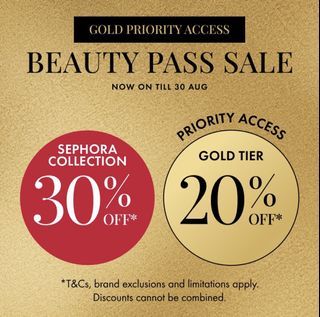 htb sephora beauty pass sale 20% gold tier