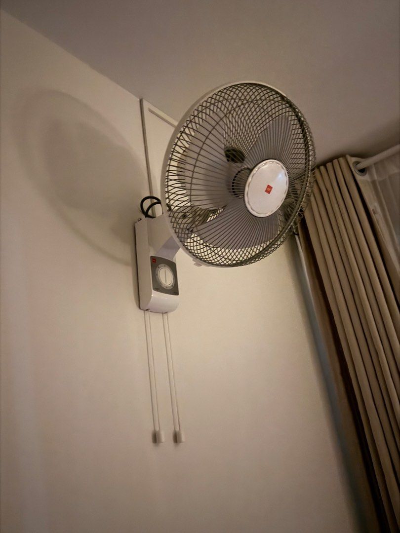 KDK Wall Fan (30cm) (Category: Fans) located in Singapore. Submitted by sunevenings (Listing ID 1457640422, Image 1). Description: Lightly used, seldom on now as we installed ceiling fan! - KDK Wall Fan (30cm) - Colour: White - Wall-mounted design - Pull cords for speed and oscillation control - Effective for cooling rooms.