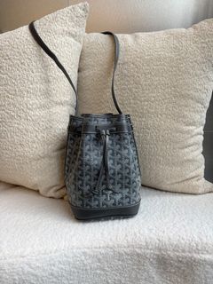 New Goyard Petit Flot Bucket Bag PM Canvas Grey