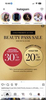 [Sephora Gold Membership] 20% Off + Free Shipping Beauty Pass Sale