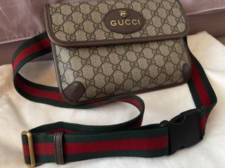 Gucci Monogram Belt Bag with Tiger Head Detail