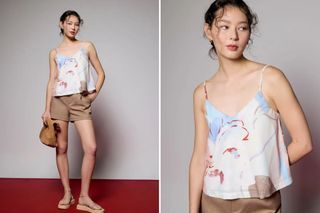Love Bonito LB V-neck Camisole Top in Tossed Blooms