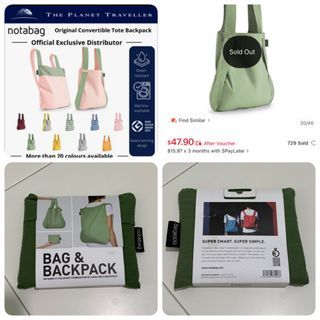 Notabag Foldable bag backpack /Shoulder bag